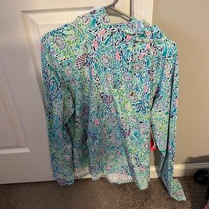 Lilly Pulitzer Aqua Multi-Color Patterned Hoodie